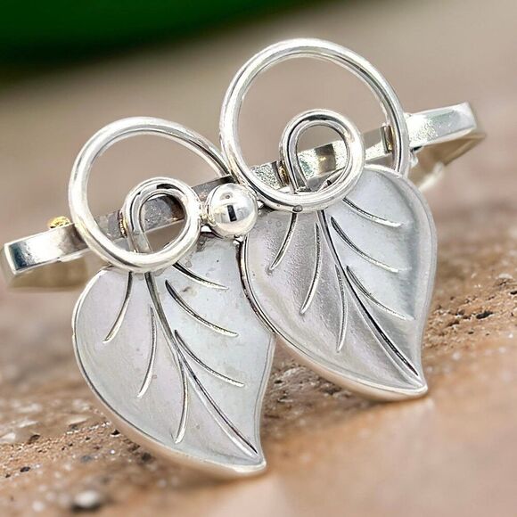 Georg Jensen Estate Vine Leaves Brooch Silver GJ33 - Picture 1 of 15